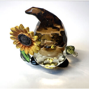 Ganz Crystal Expressions Acrylic SUNFLOWER‎ Gnome Figurine Collectible 2.5" t68